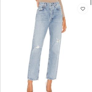agolde 90s mid rise loose fit in captured sz 28